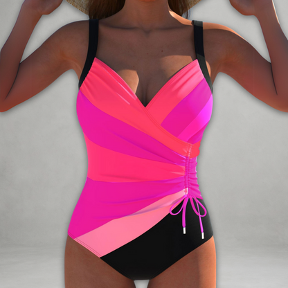Cora™ | Randig Enfärgad Baddräkt