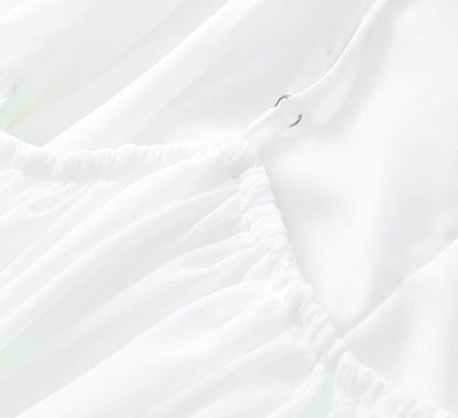 Mio™ | Vit Mesh Miniklänning med Öppen Rygg