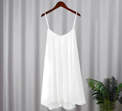 Mio™ | Vit Mesh Miniklänning med Öppen Rygg