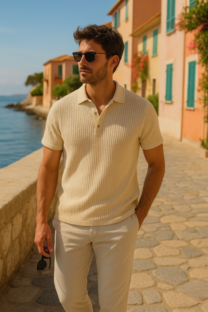 Erik™ | Waffle Knit Pikétröja