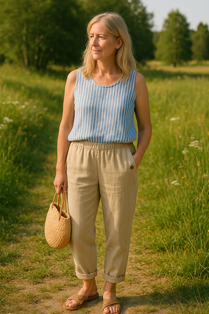 Eva™ | Lyxiga Bomull-Linne Byxor