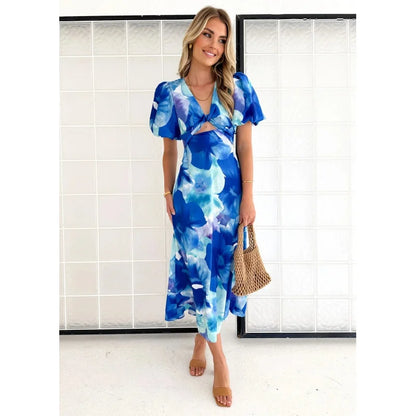 Jasmijn™ | Blommig Cut‑Out Maxiklänning