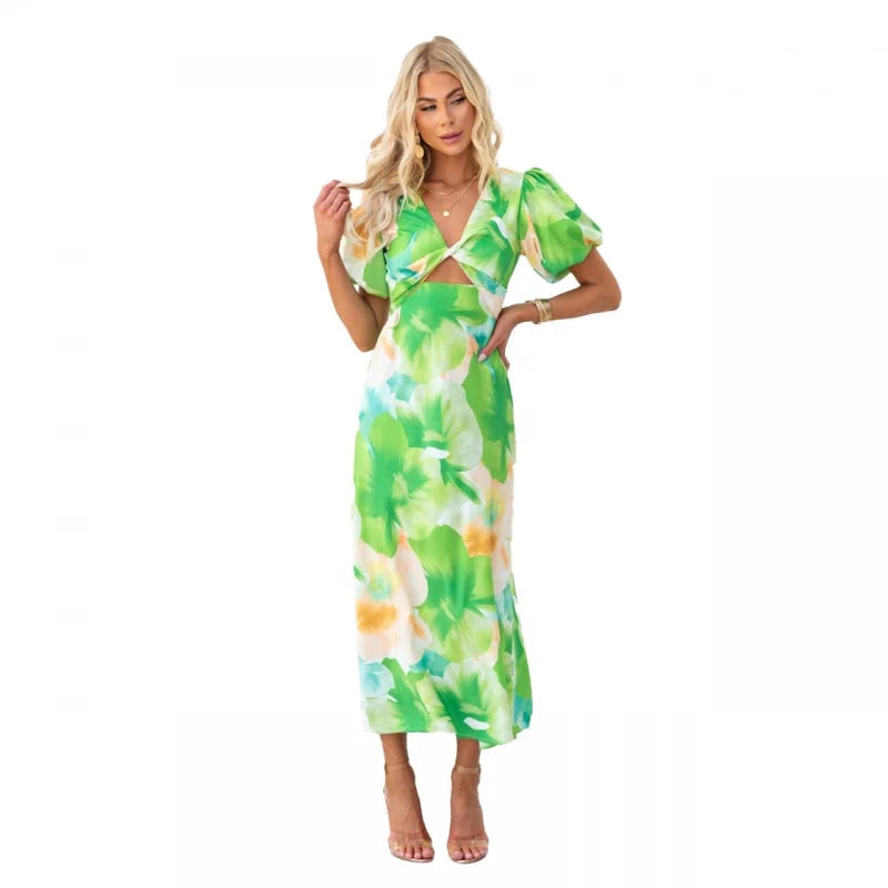 Jasmijn™ | Blommig Cut‑Out Maxiklänning