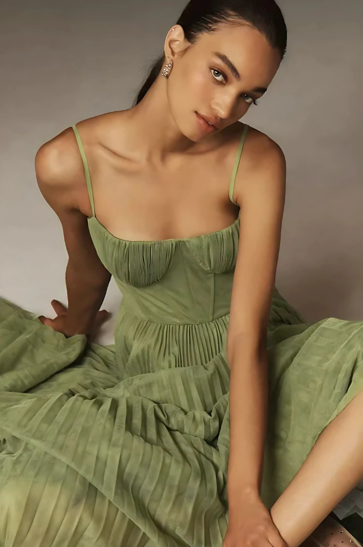 Isabella™ | Plisserad Tyllmidiklänning