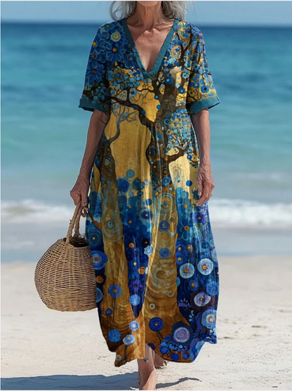 Solveig™ – Livfull Maxiklänning i Handknuten Patchwork