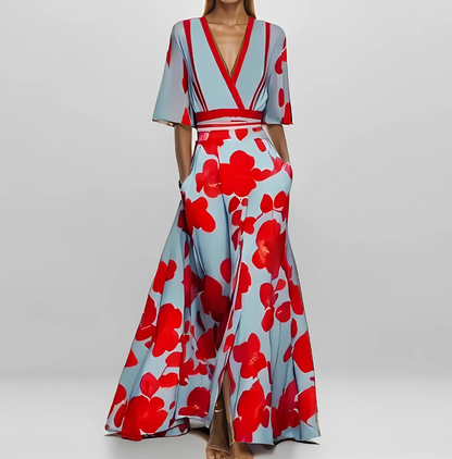 Helena™ | Elegant Blom­maxiklänning