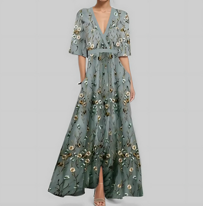 Helena™ | Elegant Blom­maxiklänning